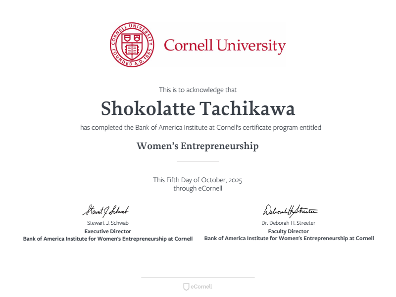 eCornell Certificate on Women's Entrepreneurship